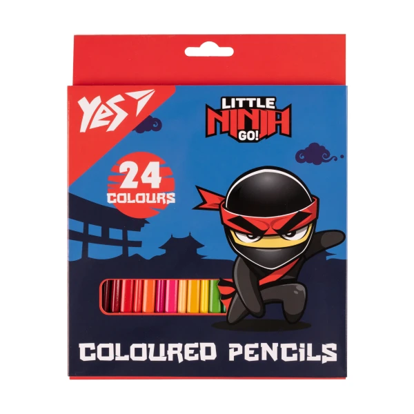 Олівці кольорові тригранні, 24 шт. "Ninja" синій, 290743 YES