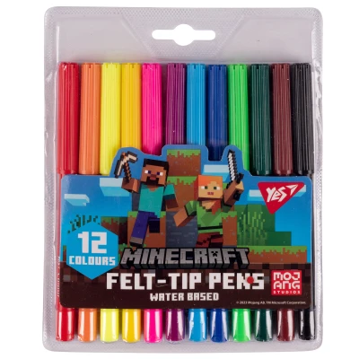 Фломастери 12 кол. Minecraft, на водній основі, 650544 YES