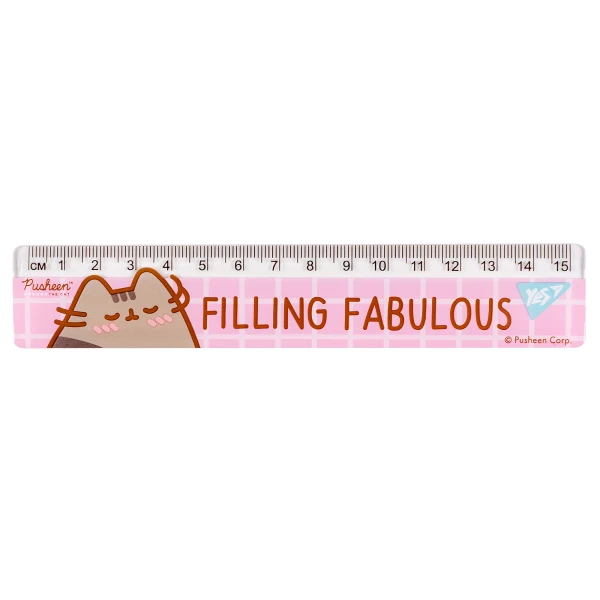 Лінійка пластикова, 15см. з нанесенням "Pusheen" 370655 YES
