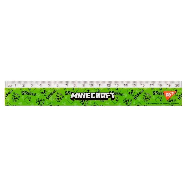 Лінійка пластикова, 20см. з нанесенням "Minecraft" 370666 YES