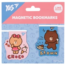 Закладки магнітні YES "Line Friends Brown and Choco", 2шт, 708106