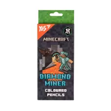 Олівці кольорові тригранні, 12 шт. Minecraft. Diamond Miner, 290720 YES