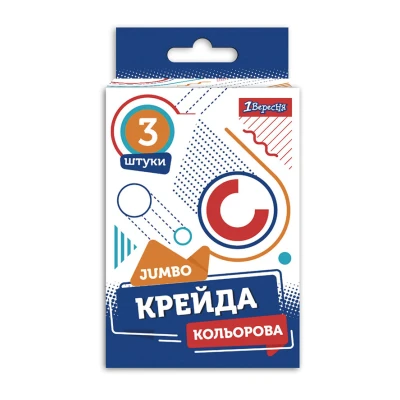 Крейда кольорова Jumbo, 3 шт. 
