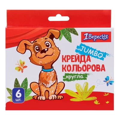 Крейда кольорова Jumbo, 6 шт., 
