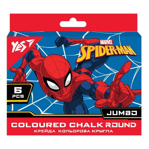 Крейда кольорова Jumbo, 6 шт., "Marvel.Spiderman" 400464 YES
