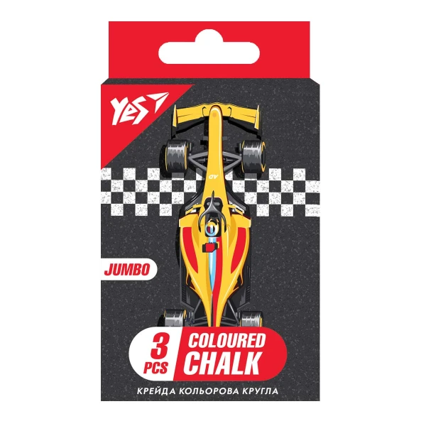 Крейда кольорова Jumbo, 3 шт., "Race legend" 400461 YES