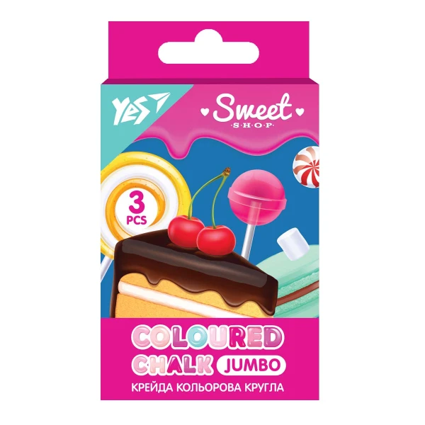 Крейда кольорова Jumbo, 3 шт., "Sweet Cream" 400459 YES