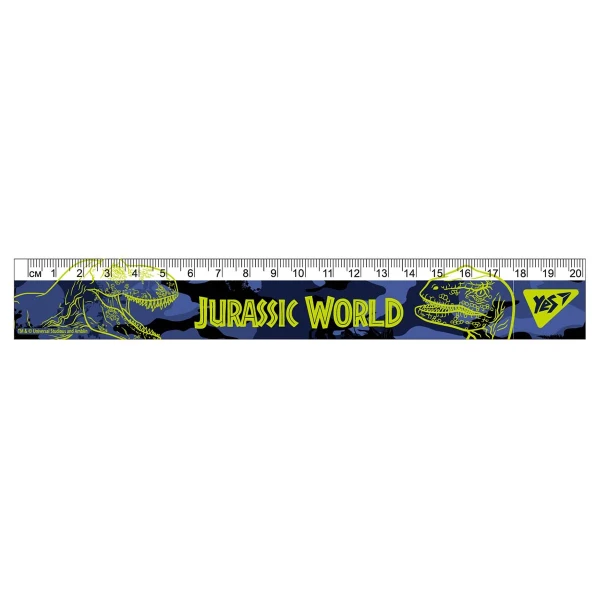 Лінійка пластикова, 20см. з нанесенням "Jurassic World", 370583 YES