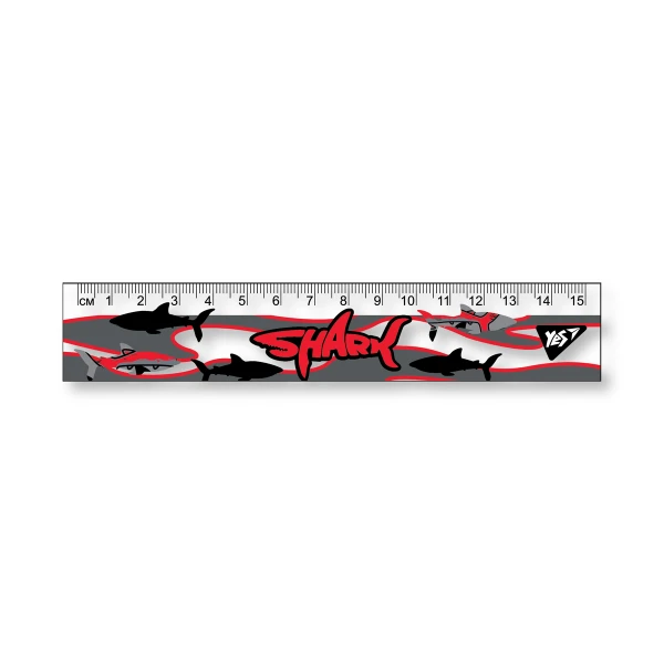 Лінійка пластикова, 15см. з нанесенням "Shark" 370595 YES
