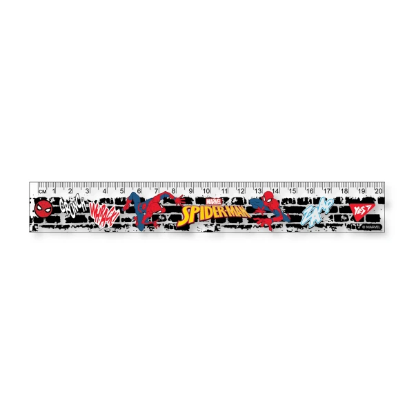 Лінійка пластикова, 20см. з нанесенням "Marvel.Spiderman" 370626 YES