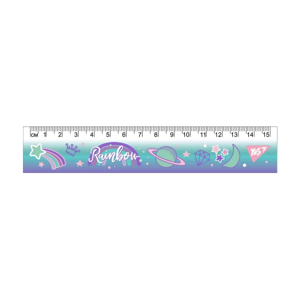 Лінійка пластикова, 15см. з нанесенням "Glamour" 370649 YES