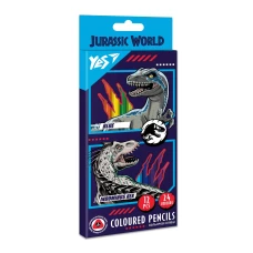 Олівці кольорові двосторонні, 12/24 шт., тригранні Jurassic World 290679 YES