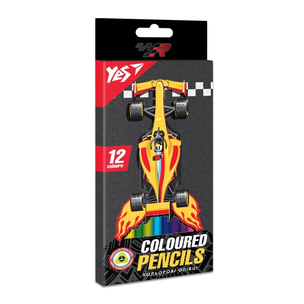 Олівці кольорові тригранні, 12 шт. "Race Legend", 290671 YES