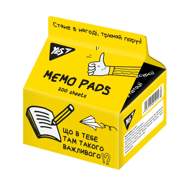 Папір для записів YES Tetra Pak "Не ускладнюй!" 200 арк., 7*7,5см., 170320