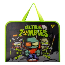 Папка-портфель YES на блискавці з тканинними ручками Zombie А4, 491787
