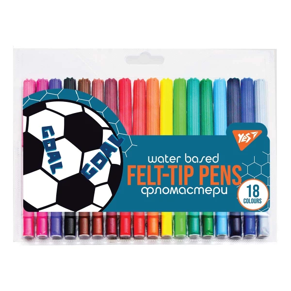 Фломастери 18 кол. Football, на водній основі, 650498 YES (ТЕРМІН)