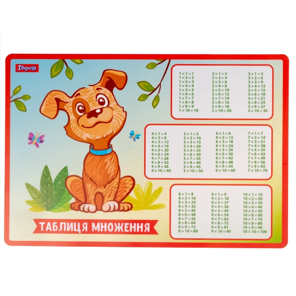 Підкладка пластикова "Zoo Land.Таблиця множення", 492176, 1Вересня
