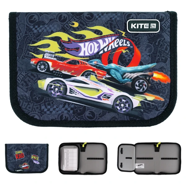 Пенал Kite 1 від., 1 відв., без наповнення HW24-621 Hot Wheels