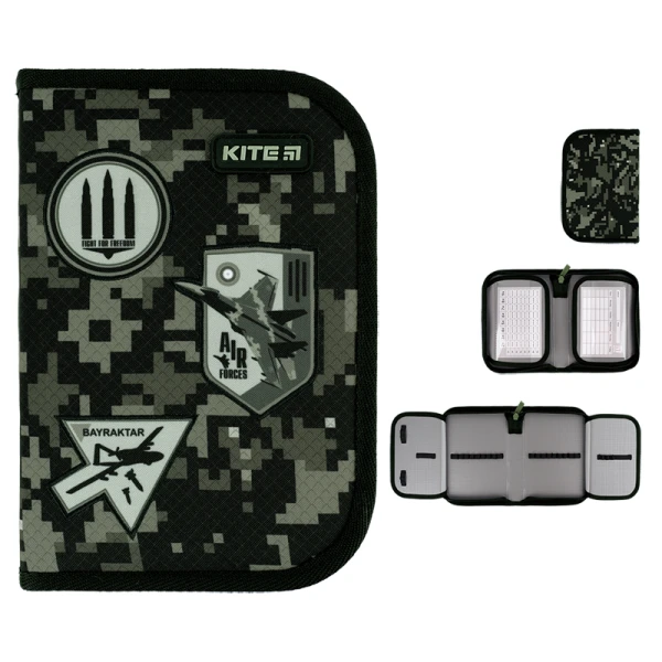 Пенал Kite 1 від., 2 відв., без наповнення K24-622-10 Air Force