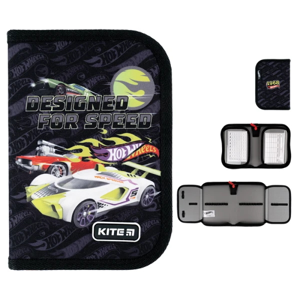 Пенал Kite 1 від., 2 відв., без наповнення HW24-622 Hot Wheels