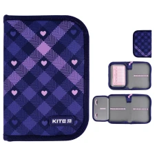 Пенал Kite 1 від., 1 відв., без наповнення K24-621-1 Check and Hearts