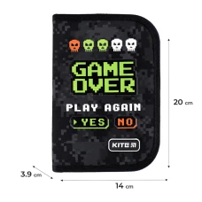 Пенал Kite 1 від., 1 відв., без наповнення K24-621-2 Game Over