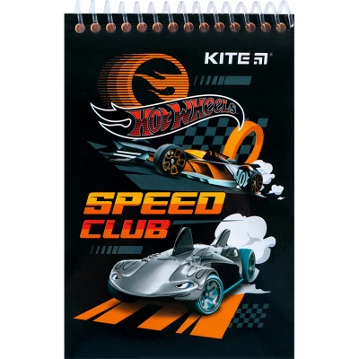 Блокнот пласт обкл., спіраль А6, 48арк., нелінований, Hot Wheels HW24-196 Kite