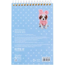 Блокнот пласт обкл., спіраль А6, 48арк., нелінований, Studio Pets SP24-196 Kite
