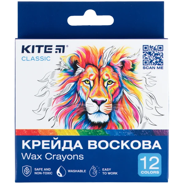 Крейда воскова, 12 кол. Kite Classic K-070
