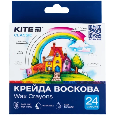 Крейда воскова, 24 кол. Kite Classic K-1070