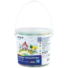 Крейда кольорова Jumbo, 15 шт. у відерці Kite Classic K-074