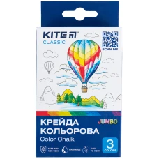 Крейда кольорова Jumbo, 3 кол. Kite Classic K-077