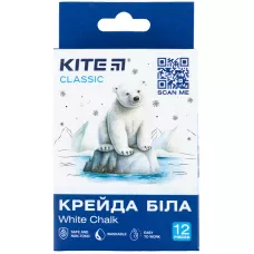 Крейда біла кругла, 12 шт. Kite Classic K-079-12