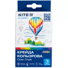 Крейда кольорова Jumbo, 3 кол. Kite Classic K-077