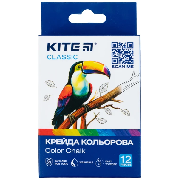 Крейда кольорова, 12 шт. Kite Classic K-075