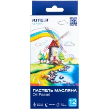 Пастель масляна, 12 кольорів Kite Classic K-071