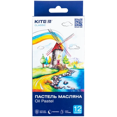 Пастель масляна, 12 кольорів Kite Classic K-071