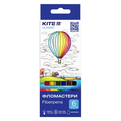 Фломастери, набiр 6 шт. Kite Classic K-446