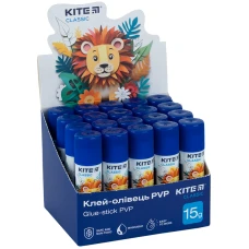 Клей-олівець PVP, 15 г з індикатором Kite Classic K-1130