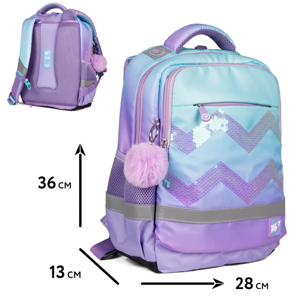 Рюкзак шкільний YES S-52 Ergo "Sparkle" 36*28*13см., 559567