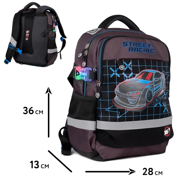 Рюкзак шкільний YES S-52 Ergo "Street Racing" 36*28*13см., 559569