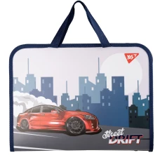 Папка-портфель YES FC на блискавці з тканинними ручками Drift Attack А4, 492245