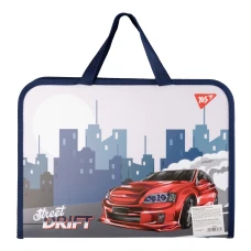 Папка-портфель YES FC на блискавці з тканинними ручками Drift Attack А4, 492245