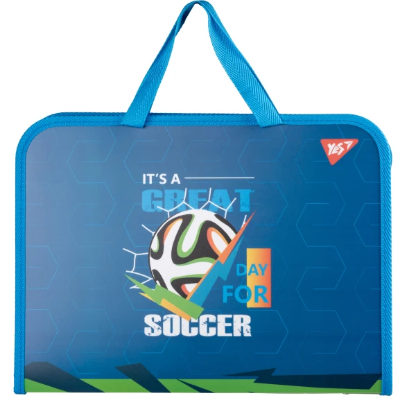 Папка-портфель YES FC на блискавці з тканинними ручками "Football" А4, 492241