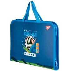 Папка-портфель YES FC на блискавці з тканинними ручками "Football" А4, 492241