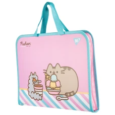 Папка-портфель YES FC на блискавці з тканинними ручками "Pusheen. Stormy" А4, 492238