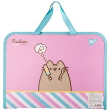 Папка-портфель YES FC на блискавці з тканинними ручками "Pusheen. Stormy" А4, 492238