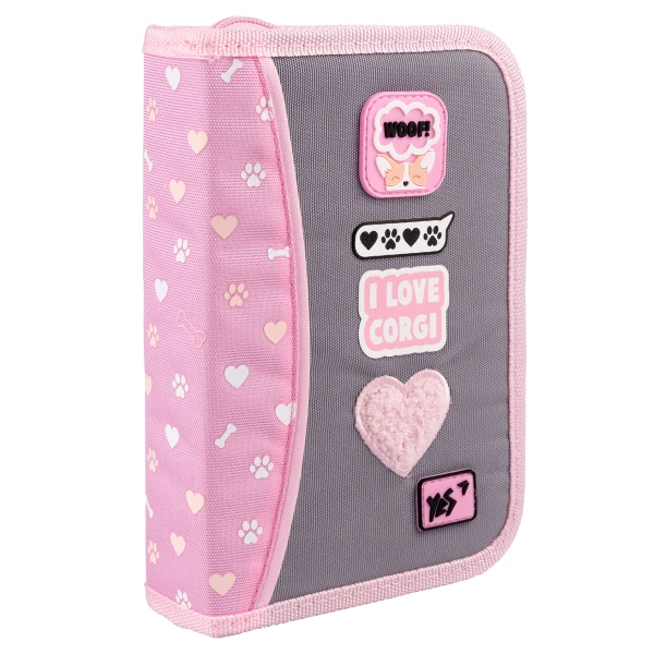 Пенал твердий YES одинарний з клапаном HP-03 "I Love Corgi" 533580