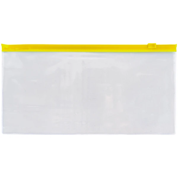 Папка-конверт, DL, застібка zip-lock жовта 1409-26-A