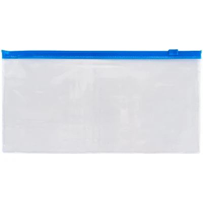 Папка-конверт, DL, застібка zip-lock синя 1409-22-A
